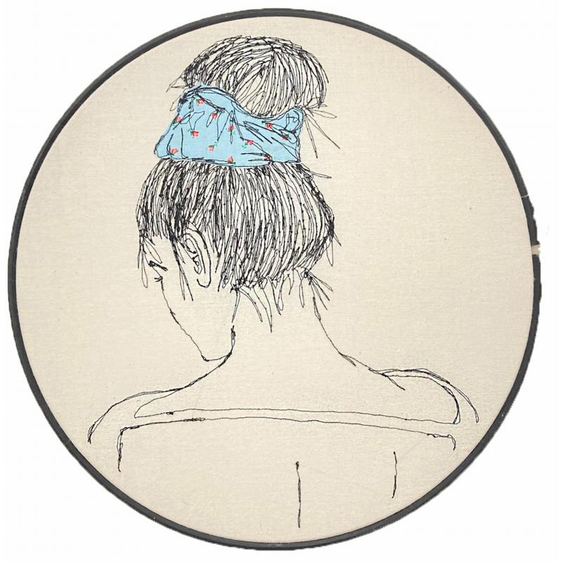 Vintage Rose Print Hair Scrunchie