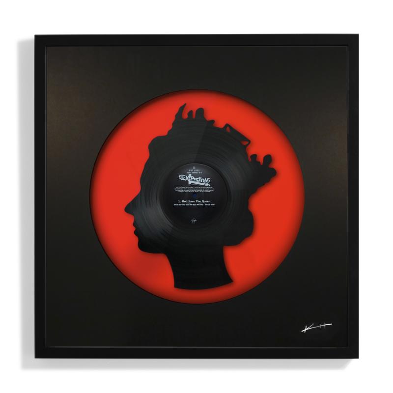 God Save The Queen - black vinyl on red